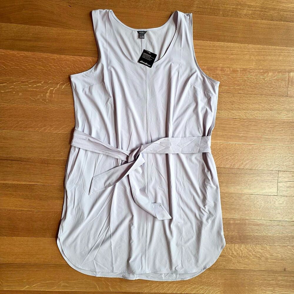New EDDIE BAUER Escape Lite Travel Dress Wisteria Purple 2X  XXL NWT $69